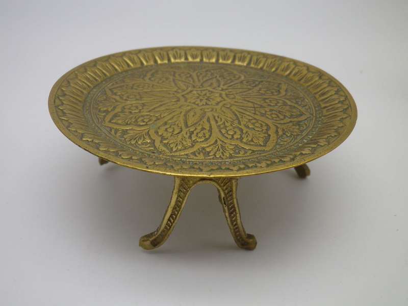 Miniature Solid Brass Table & Three chairs. CUTE!