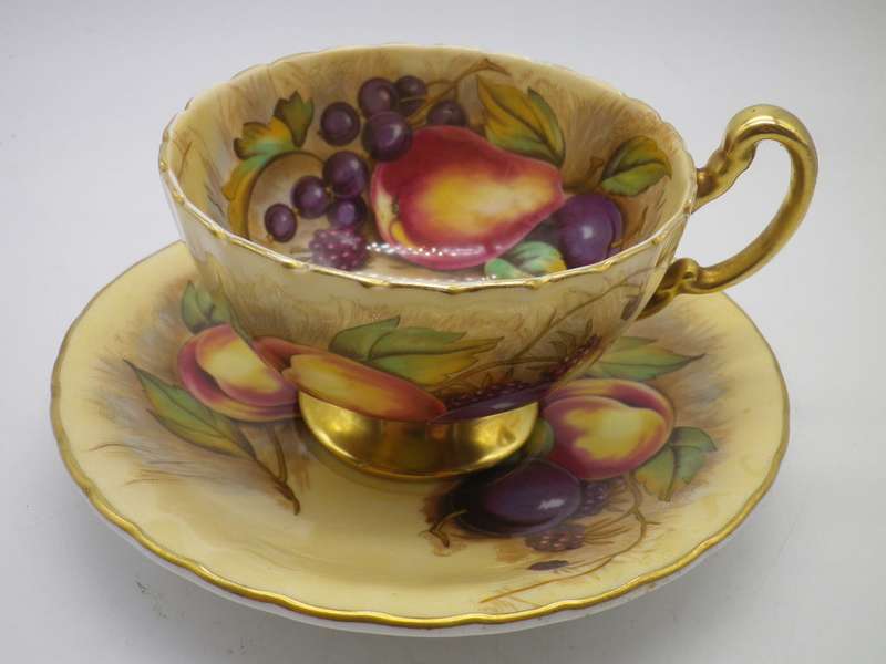 AYNSLEY  Orchard Gilded Duo England Fine Bone China. Excellent Condition