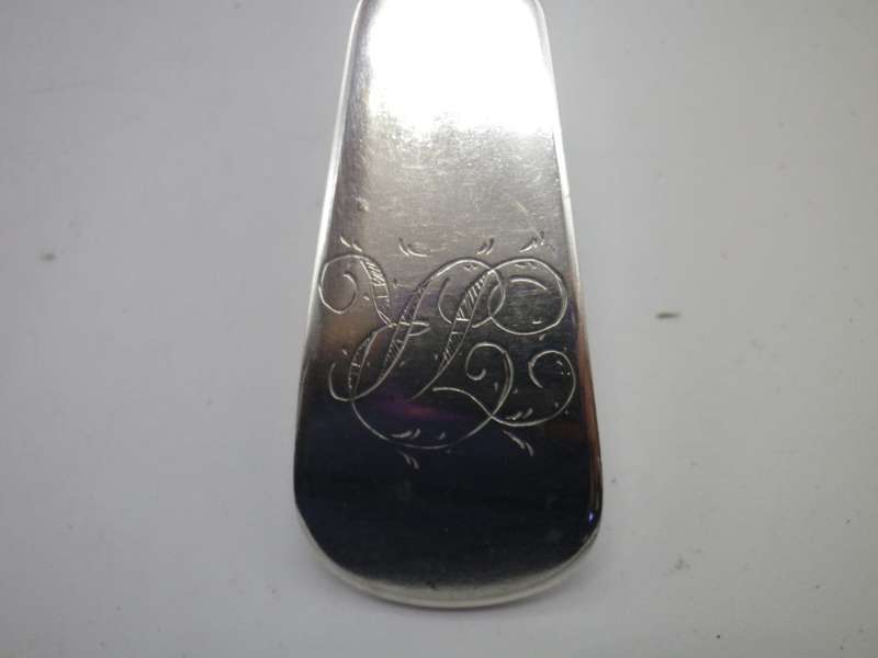 GEORGE III EXETER 1817 Large Sterling Silver Serving Spoon. Emmanuel Levy 22.5cm 60 g