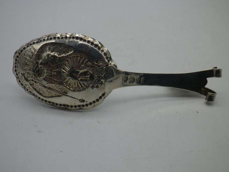 GERMAN 925 SILVER CADDY SPOON HANAU BY NERESHEIMER IMPORT MARKS LONDON 1910 BERTHOLD MULLER