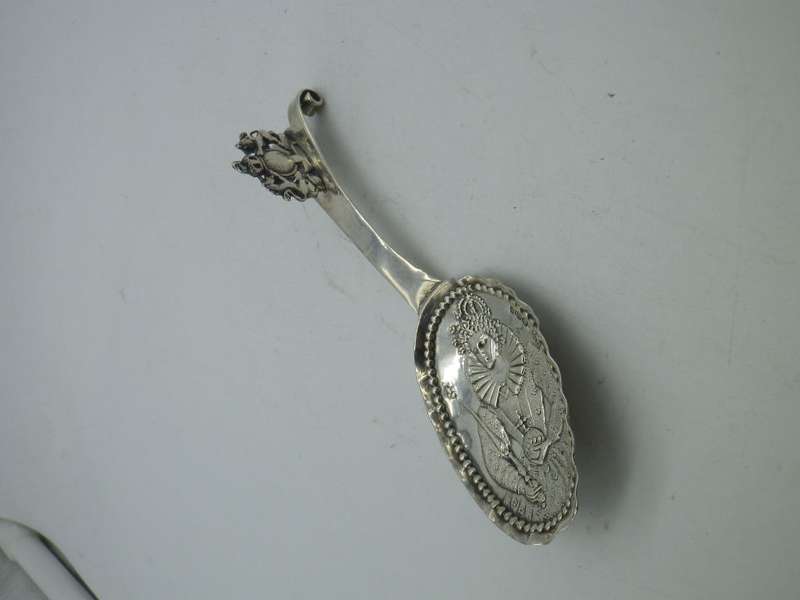 GERMAN 925 SILVER CADDY SPOON HANAU BY NERESHEIMER IMPORT MARKS LONDON 1910 BERTHOLD MULLER