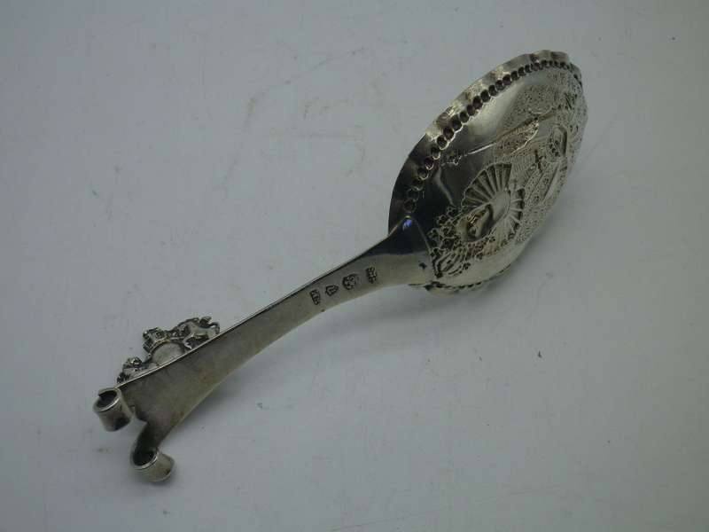 GERMAN 925 SILVER CADDY SPOON HANAU BY NERESHEIMER IMPORT MARKS LONDON 1910 BERTHOLD MULLER