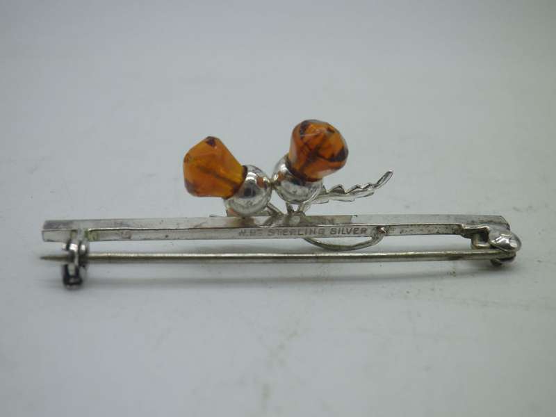 Scottish Sterling Silver & Citrine Ward Brothers Thistle brooch.  Excellent condition