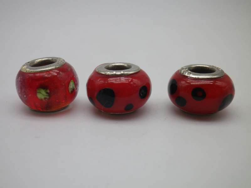 Glass Troll Bead Charms with Sterling Silver. Compatible with Pandora bracelet