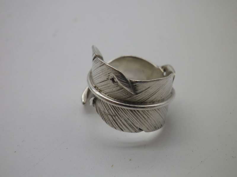 Sterling Silver FEATHER DESIGN Vintage Ring Size: N 6.1 grams