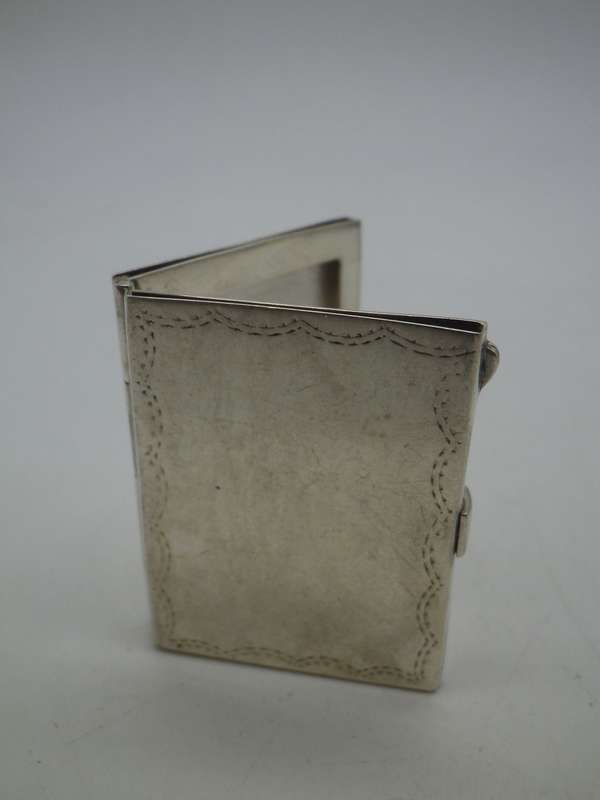 Miniature Silver Travelling Double PHOTO FRAME Hallmarked B/ham c1991 3.7x 3cm 12.6 g