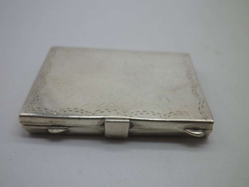 Miniature Silver Travelling Double PHOTO FRAME Hallmarked B/ham c1991 3.7x 3cm 12.6 g