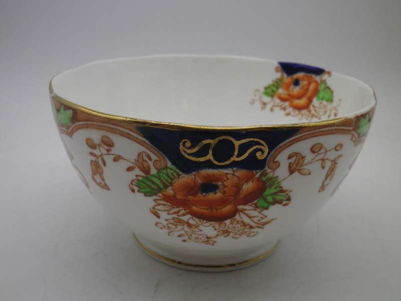 FOR ELSABE!!! BELL CHINA 20 PIECE IMARI DESIGN TEA SET. 6 trios, sugar bowl and creamer.