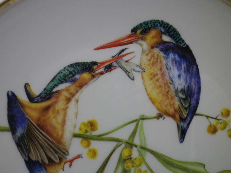 HERITAGE PORCELAIN MALACHITE KINGFISHER Ltd Ed DISPLAY PLATE. 23cm