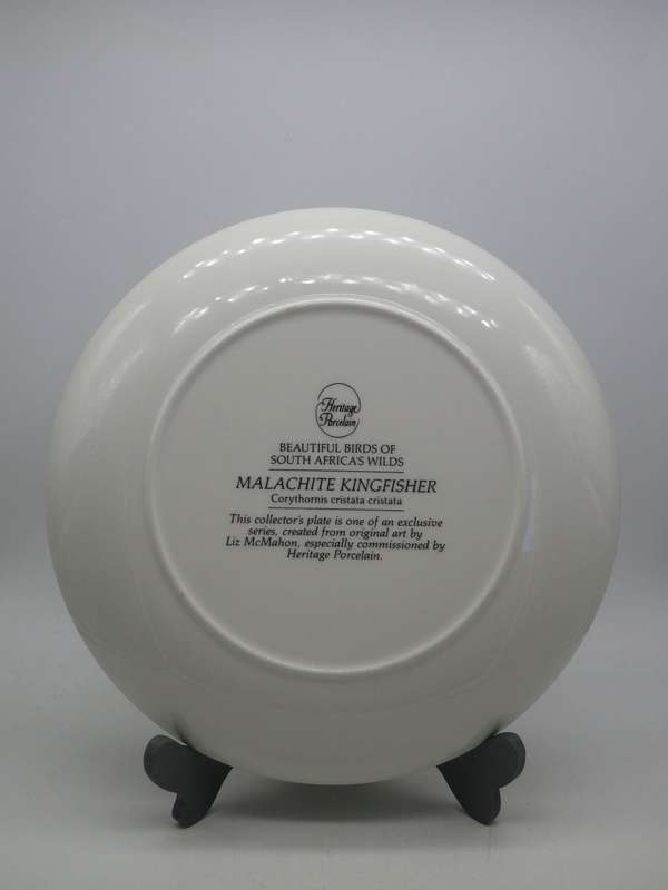 HERITAGE PORCELAIN MALACHITE KINGFISHER Ltd Ed DISPLAY PLATE. 23cm