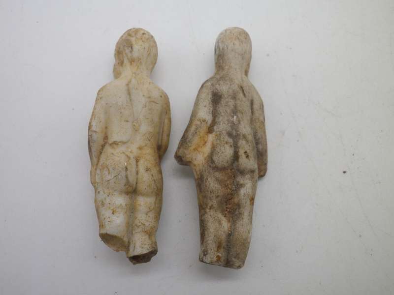 Antique Bisque/Ceramic DOLL PARTS. Unearthed in SA. 3 `frozen Charlotte` & c1890 german head wow!!