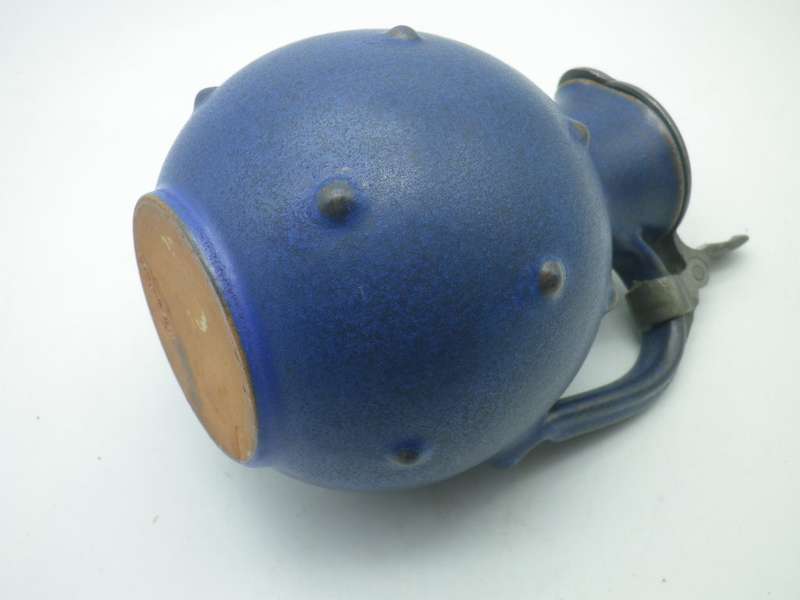 ANTON LANG Studio Pottery Jug Art Nouveau c1920s with pewter lid  12.5cm Rare