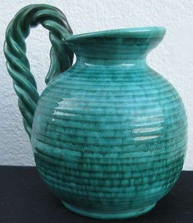 ALEXANDRE DE WEMMEL Belgium VINTAGE POTTERY WATER PITCHER  1909-1964. RARE