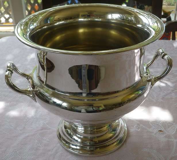 Large Vintage Silver Plated Wine Cooler. Good quality England
