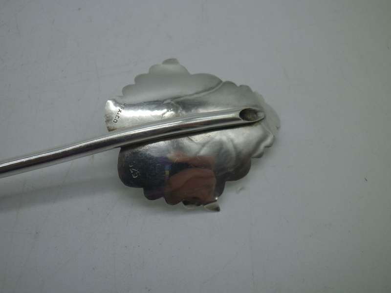 Vintage set 6 Mexico Sterling Silver Leaf Sipper Mate Straws. Unusual