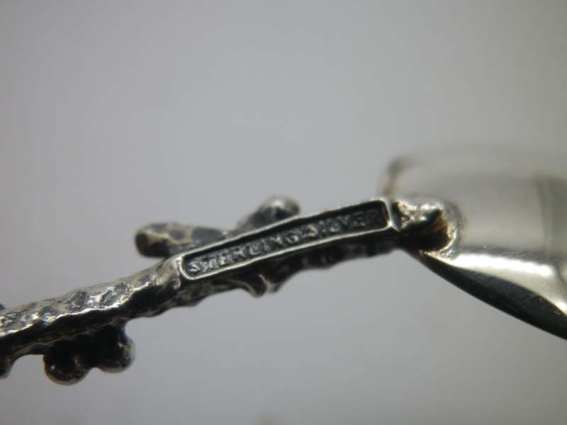 2 Sterling Silver teaspoons. LION & ZEBRA.  9.5cm 20g