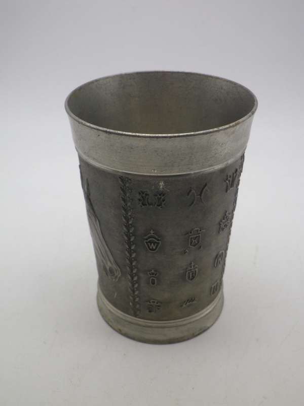 Quality Vintage Zinn Pewter EQUESTRIAN theme Tumbler