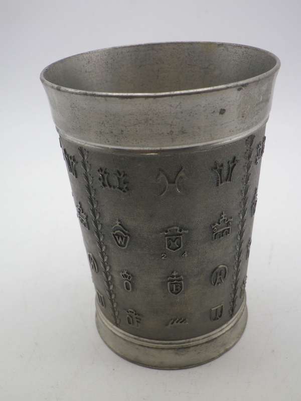 Quality Vintage Zinn Pewter EQUESTRIAN theme Tumbler