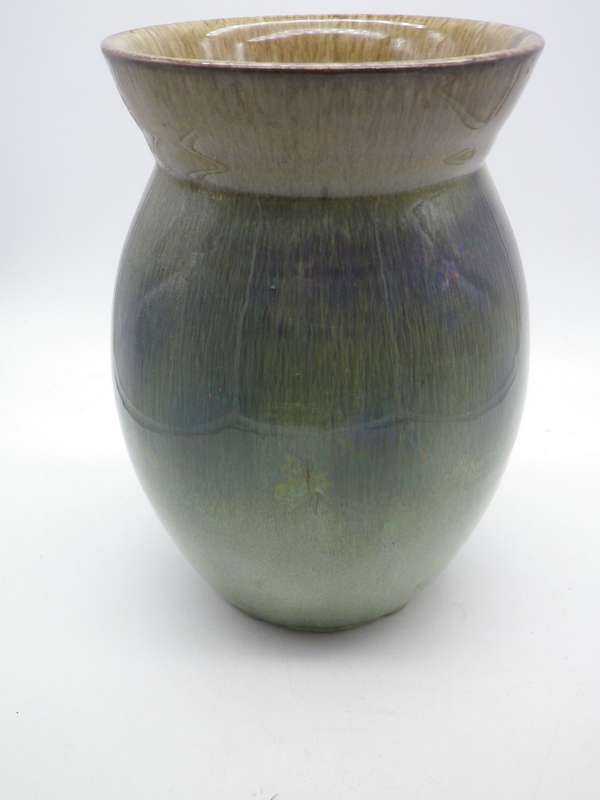 RAND CERAMICS SA Green Glaze Pottery Vase. No 6210. 18cm tall