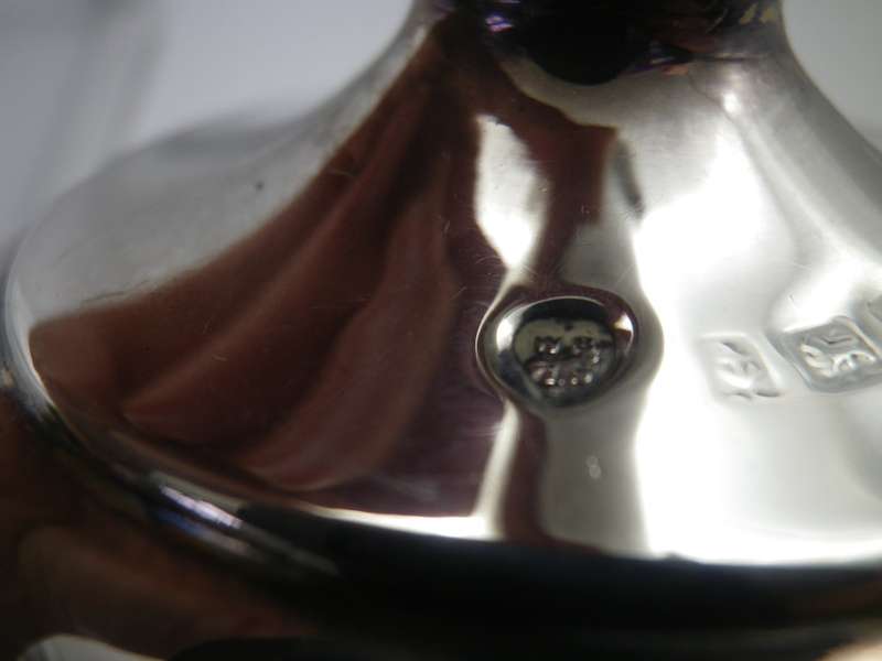 Pair Hallmarked Silver  TULIP VASES. Birmingham 1907 Williams Ltd 16.5 cm 198 g (weighted)