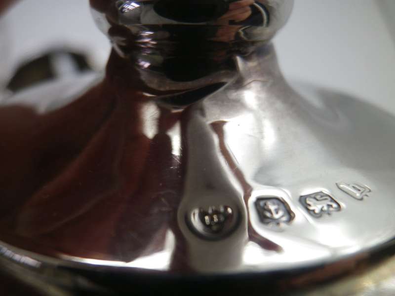 Pair Hallmarked Silver  TULIP VASES. Birmingham 1907 Williams Ltd 16.5 cm 198 g (weighted)