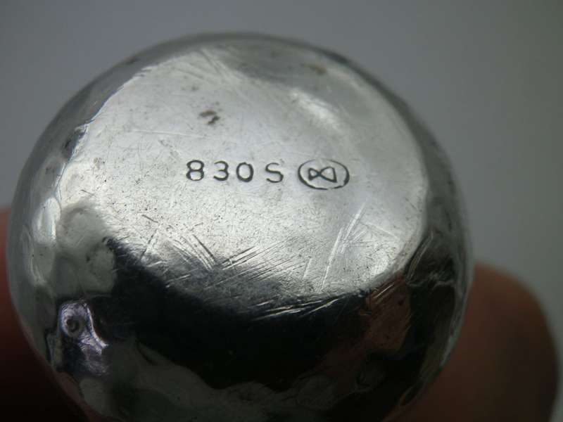Hallmarked 830 Silver ACORN SHAPE Pepper Shaker. 2.5 x 4cm 12g CUTE!!