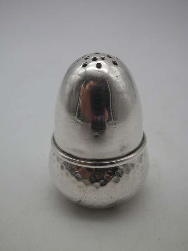 Hallmarked 830 Silver ACORN SHAPE Pepper Shaker. 2.5 x 4cm 12g CUTE!!