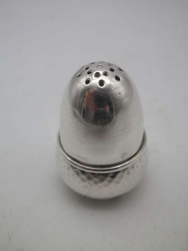 Hallmarked 830 Silver ACORN SHAPE Pepper Shaker. 2.5 x 4cm 12g CUTE!!