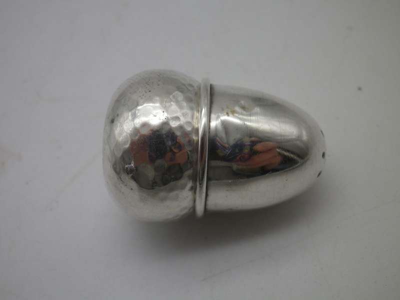 Hallmarked 830 Silver ACORN SHAPE Pepper Shaker. 2.5 x 4cm 12g CUTE!!