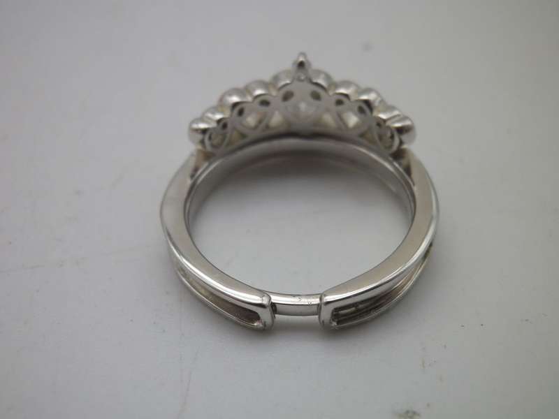 925 silver 2 piece ring with certified 0.5ct brilliant cut D/VVS1 Moissanite Size N1/2 4.6g
