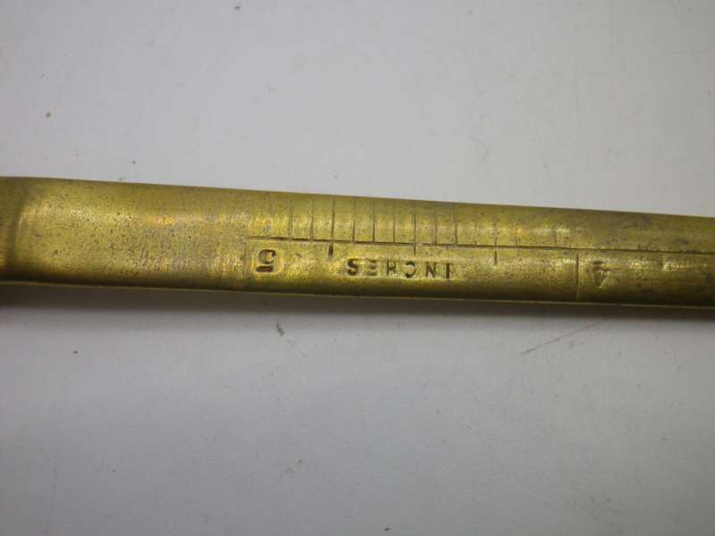 Rare Vintage  Brass & Copper Hand letter opener. The Red Hand Compositions Co, London