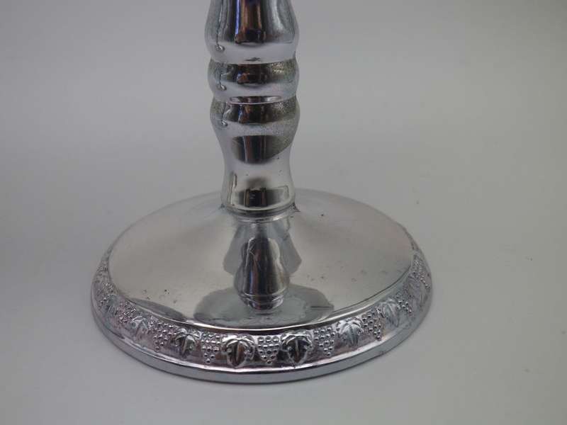 SILVER PLATED ornate Champagne Goblets Gilt interior EM- ESS Tarnish Free. No Polish