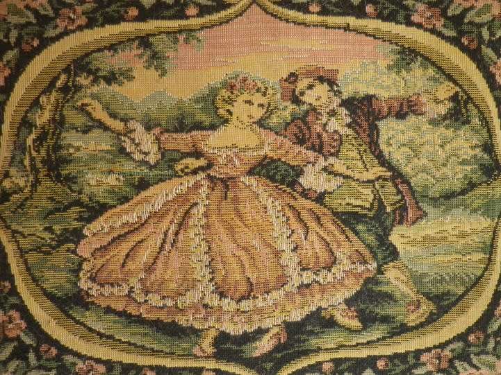 Fabulous Vintage SEWING Box. Woven Plastic with Tapestry material top. Carry Handle