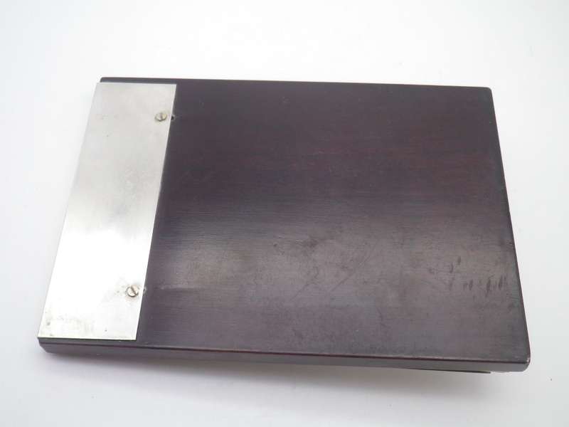SILVER Note Pad holder. 800 purity Continental silver, likely Italian. Pretty brown stone inset.