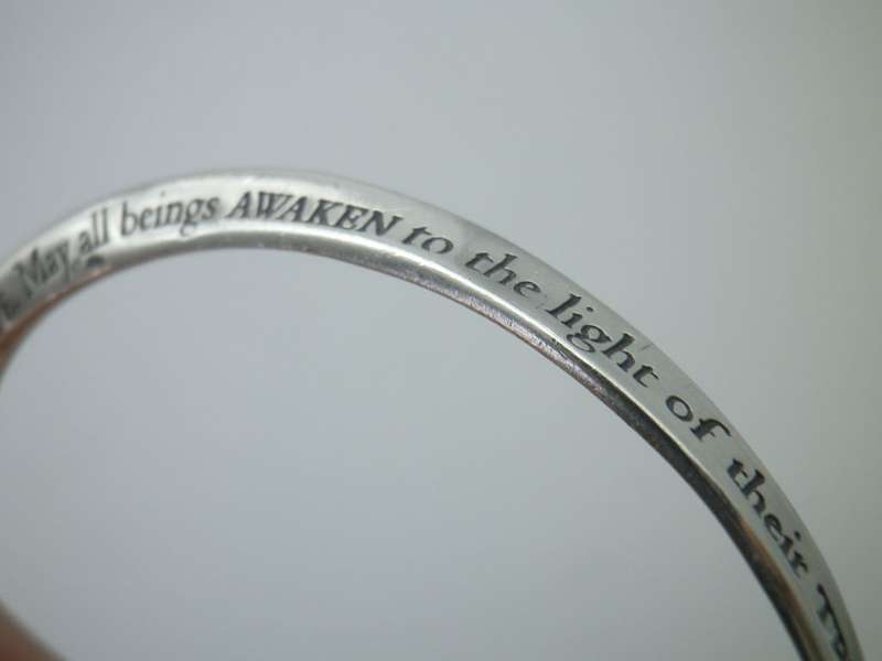 Hallmarked Silver BUDDHIST LOVING KINDNESS MOBIUS Bangle  14g RARE Designer Beauty!