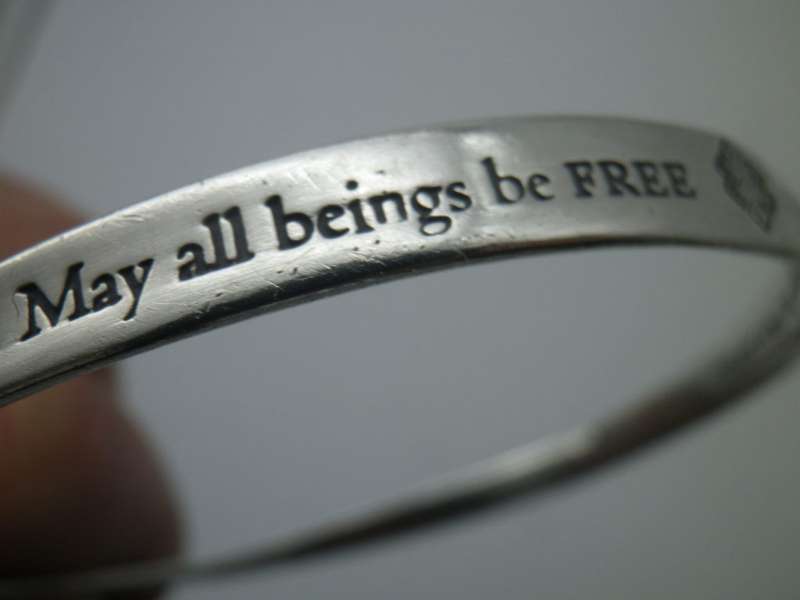 Hallmarked Silver BUDDHIST LOVING KINDNESS MOBIUS Bangle  14g RARE Designer Beauty!