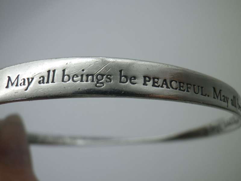 Hallmarked Silver BUDDHIST LOVING KINDNESS MOBIUS Bangle  14g RARE Designer Beauty!