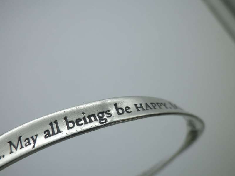 Hallmarked Silver BUDDHIST LOVING KINDNESS MOBIUS Bangle  14g RARE Designer Beauty!