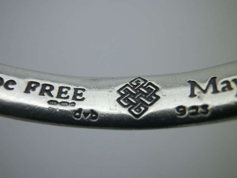 Hallmarked Silver BUDDHIST LOVING KINDNESS MOBIUS Bangle  14g RARE Designer Beauty!