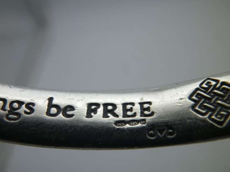 Hallmarked Silver BUDDHIST LOVING KINDNESS MOBIUS Bangle  14g RARE Designer Beauty!