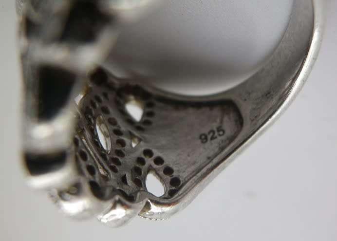 Sterling Silver & CZ Vintage Dress ring. Size: K 1/2- L. 7g Gorgeous