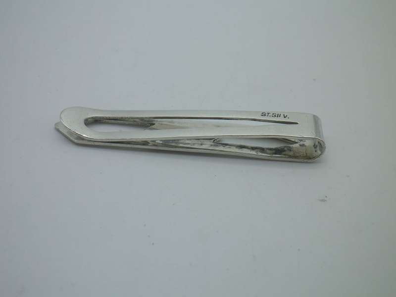 Vintage Sterling Silver Money Clip. 6.5 cm 9g