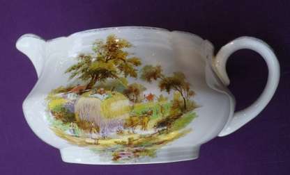Vintage Alfred Meakin creamer. HAYRIDE Pattern