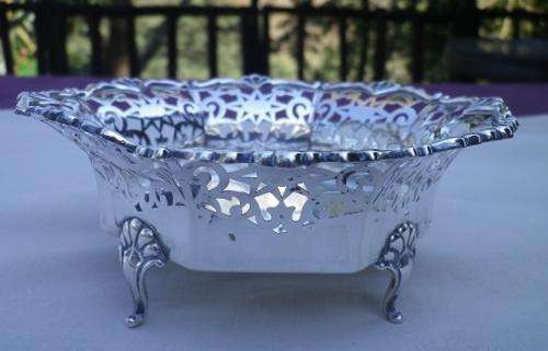 MAGNIFICENT ORNATE ANTIQUE c1890s Bruckmann & Sohne GERMAN SILVER 800 LARGE BON BON DISH/BOWL132gm