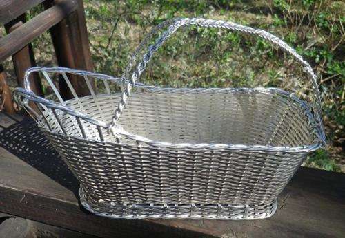 AWESOME FIND! STUNNING Hallmarked CHRISTOFLE FRANCE WOVEN SILVER-PLATED WINE HOLDER.WOW!!