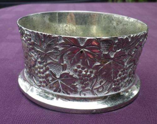 GORGEOUS UNUSUAL ORNATE HEAVY WINE BOTTLE STAND.STAMPED;" EP ON ANTIMONY F.B.R"
