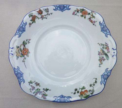 PRETTY VINTAGE CAKE SERVER, made in Czechoslovakia MZ Altroblau CMR. Charming birds & flowers