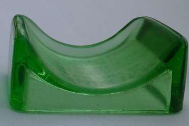 WOW! RARE 1930's Uranium/Vaseline Glass Lillicraps Hone - Razor Blade Sharpener. Woods Bros Glass Co