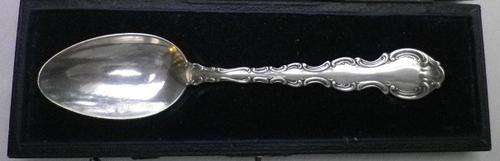 GORGEOUS 'STRASBOURG" PATTERN c1905 GORHAM MANUFACTURING Co STERLING SILVER SPOON 25grm 14.8 cm
