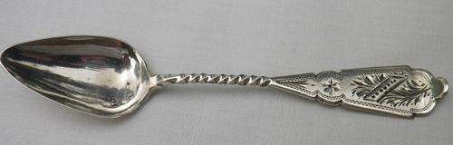 Beautifully engraved unusual  DUTCH SILVER TEASPOON (no1)